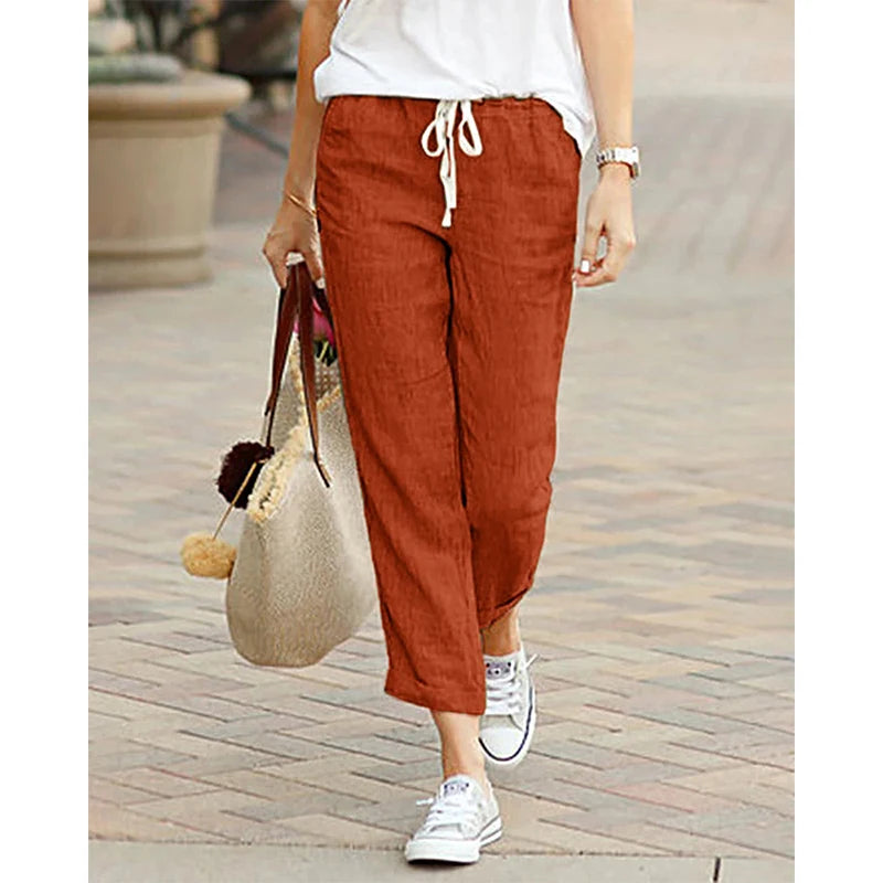 Loose Cotton Elegant Casual Pants