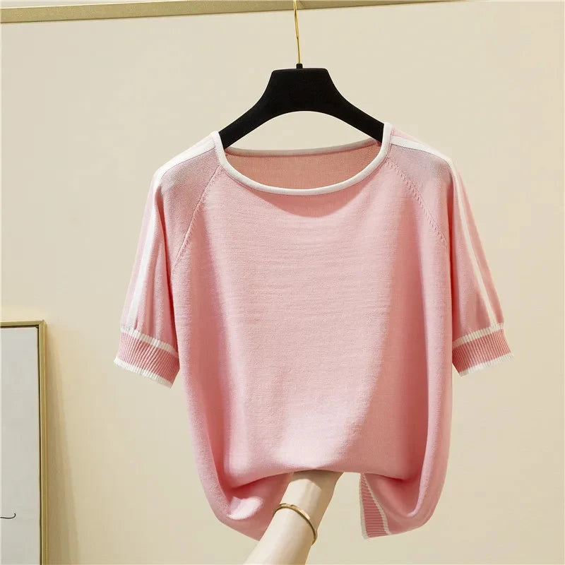Casual Thin Knitted Camisetas
