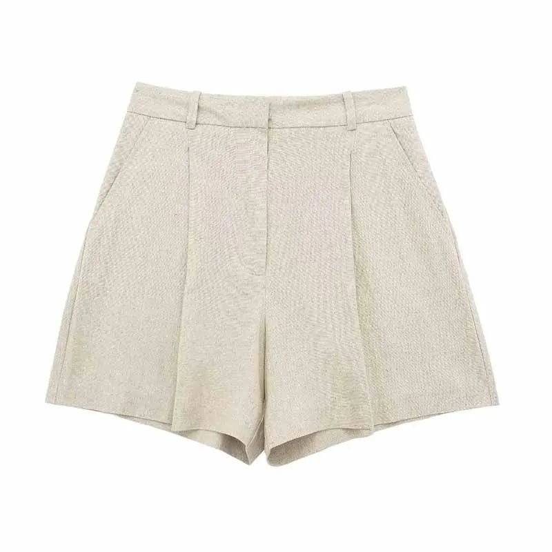 Elegant Solid Waistcoat Shorts Set