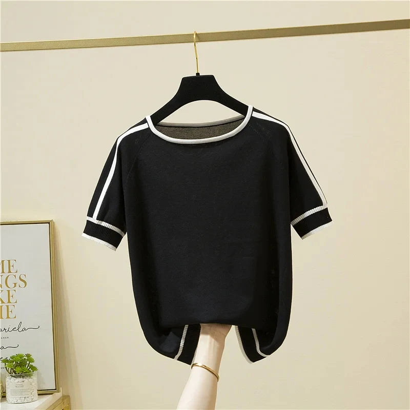 Casual Thin Knitted Camisetas