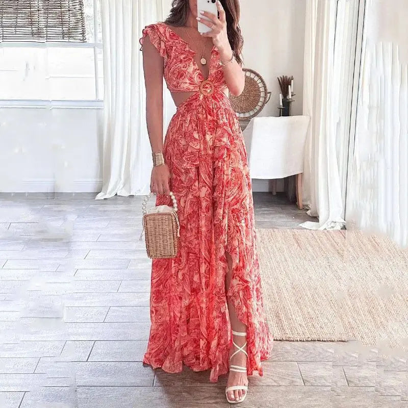 Long Pleated Casual Dress