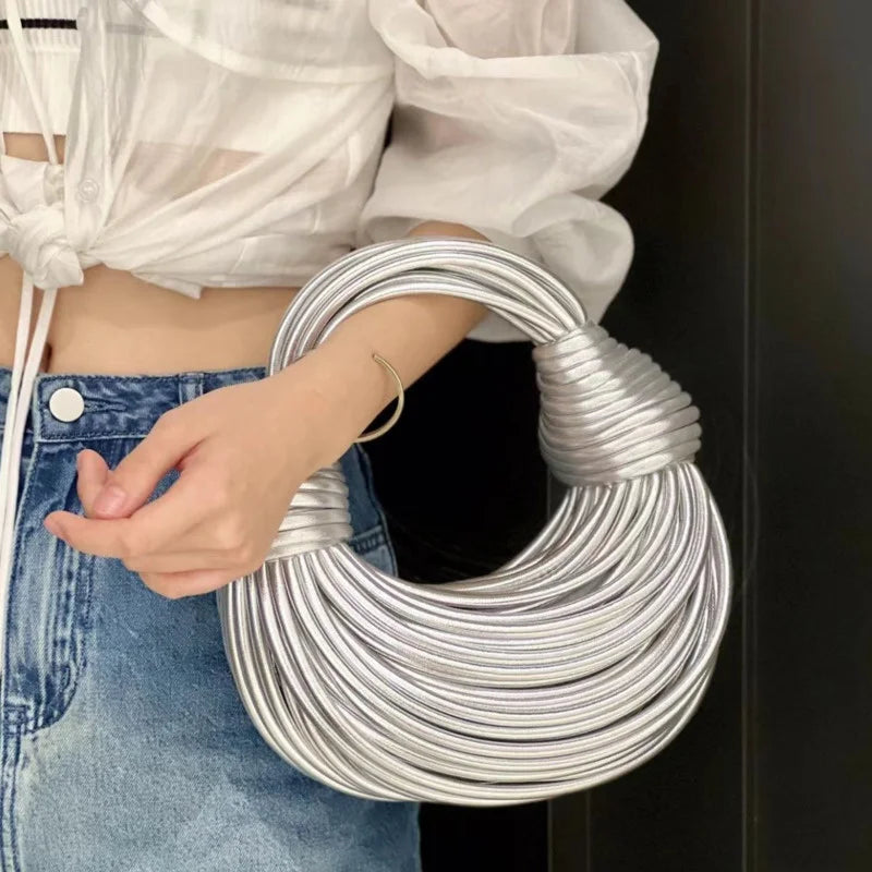 Luxury Handwoven Noodle Clutch