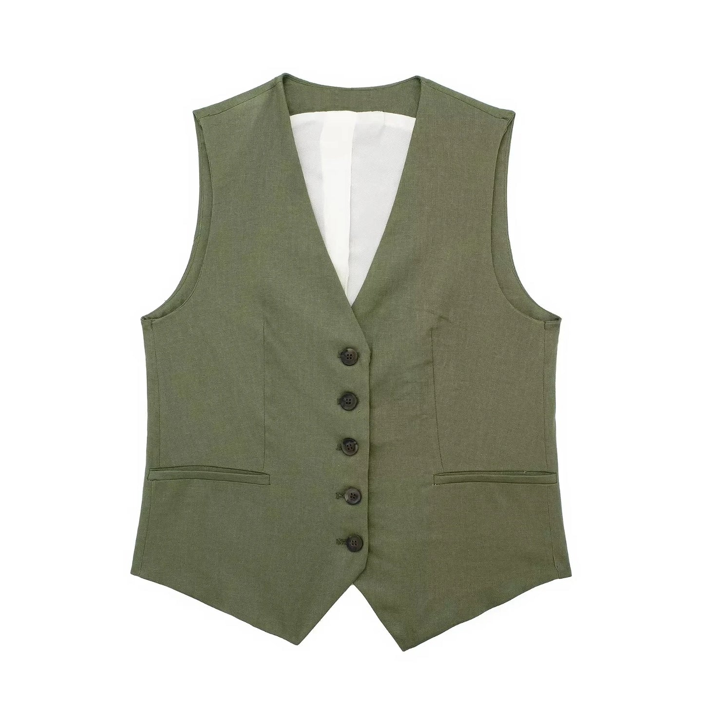 Elegant Solid Waistcoat Shorts Set