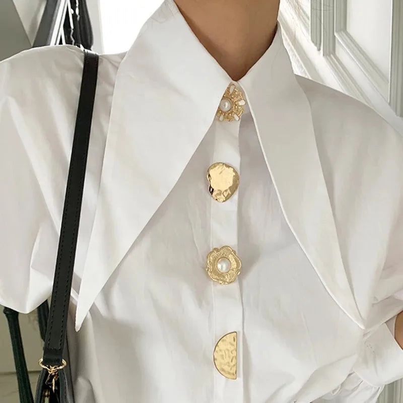 White Elegant Pearl Long-sleeved