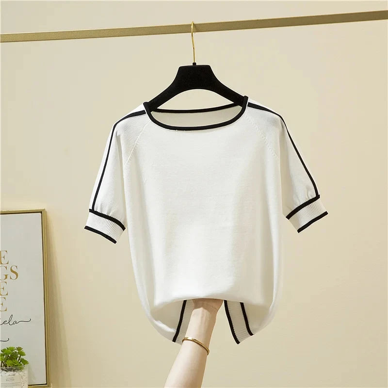 Casual Thin Knitted Camisetas