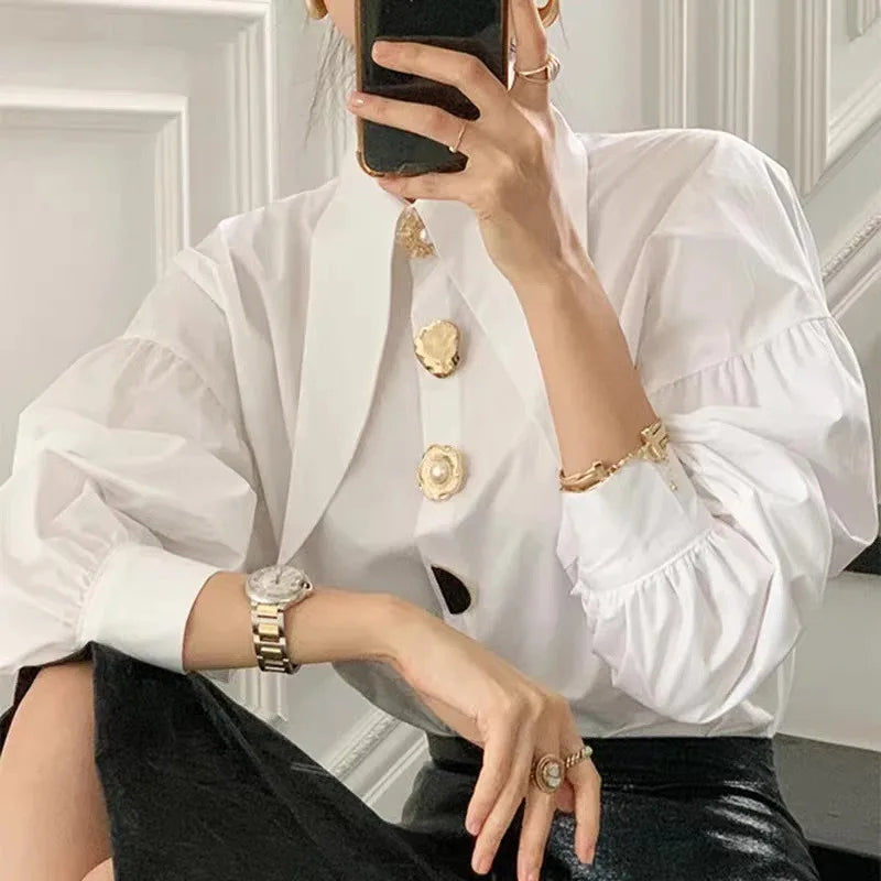 White Elegant Pearl Long-sleeved