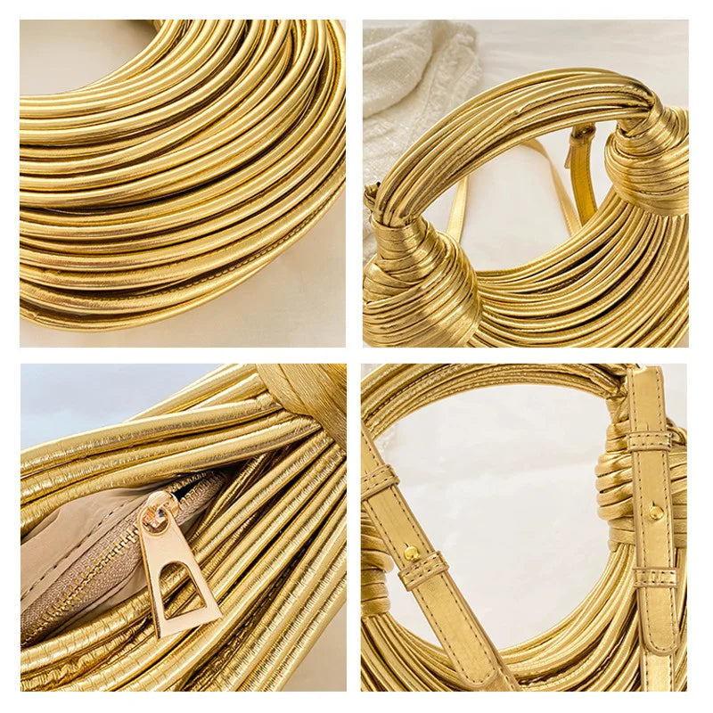 Luxury Handwoven Noodle Clutch