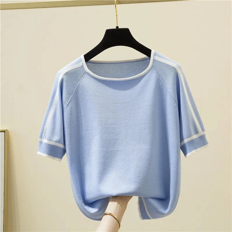 Casual Thin Knitted Camisetas