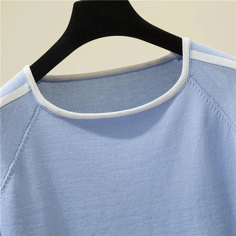 Casual Thin Knitted Camisetas