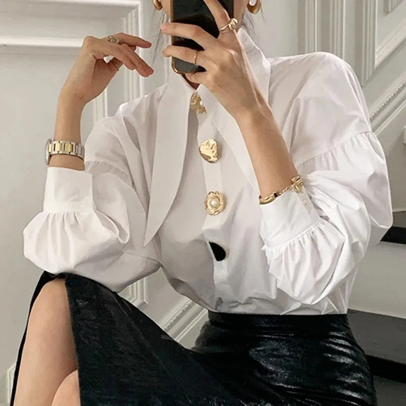 White Elegant Pearl Long-sleeved