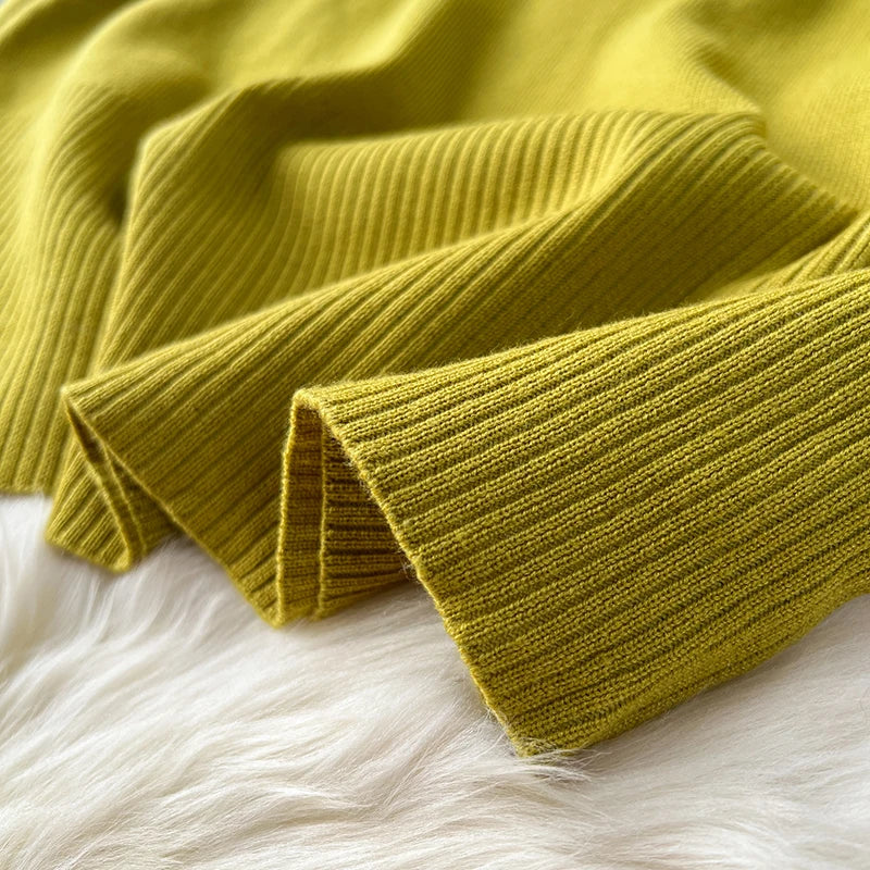 Knitted Loose Sweater and Wide Leg Pants Outfit