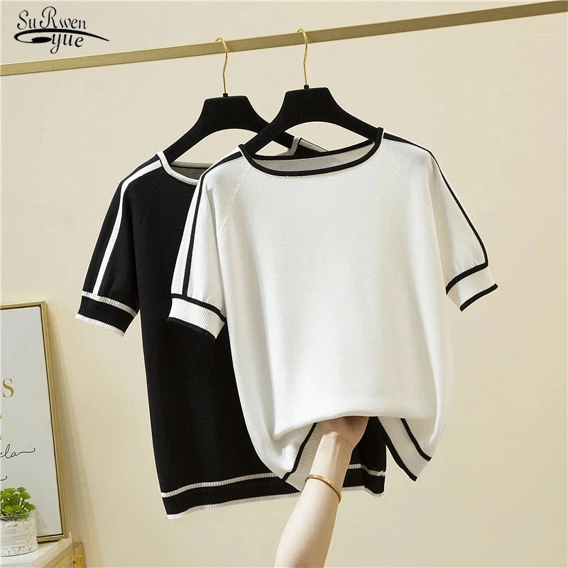 Casual Thin Knitted Camisetas