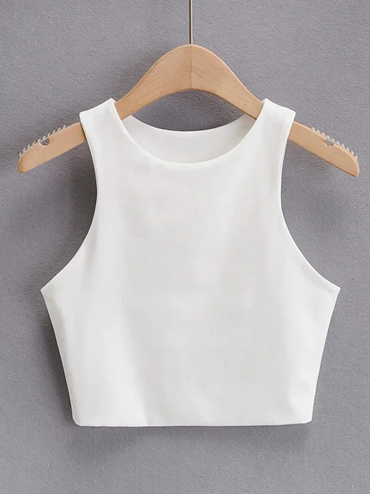 O-neck Sleeveless Double Nylon Tank Tops