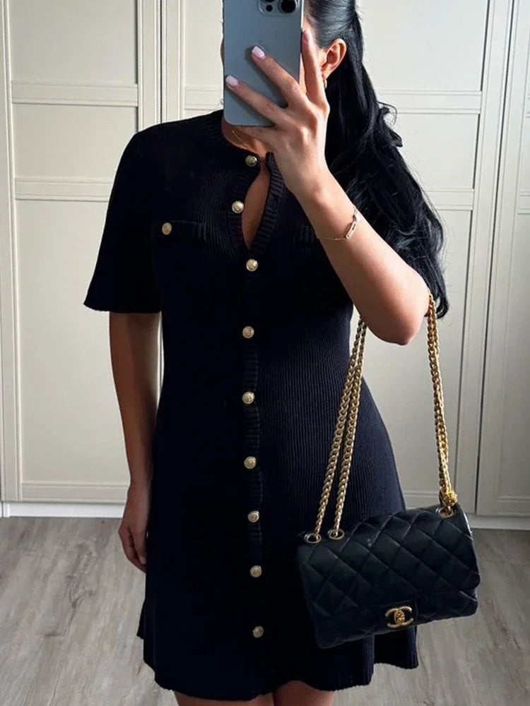 Tossy White Knit Mini Dress