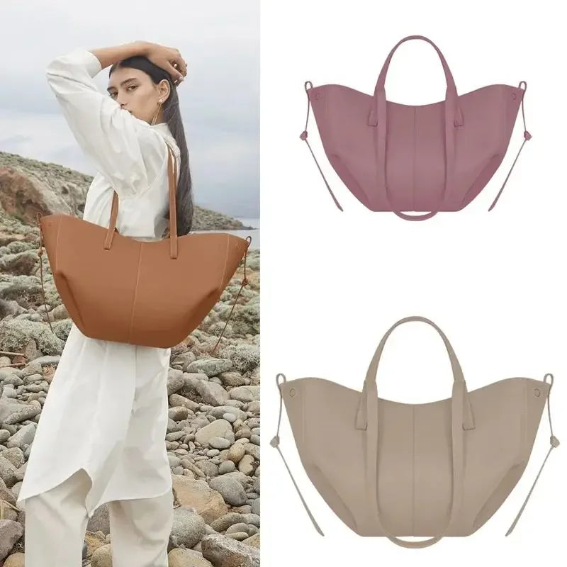 Cowhide Large Tote Shoulder Bag