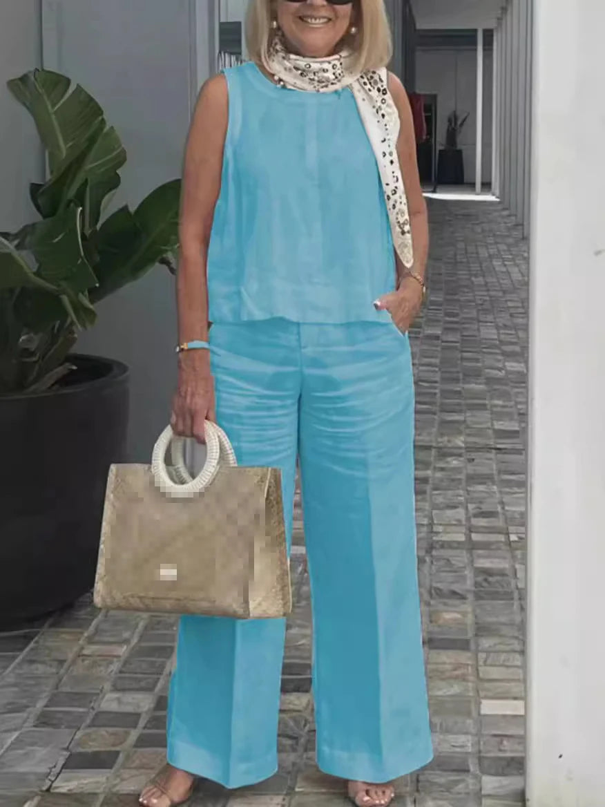 Simple Cotton Linen Summer Set