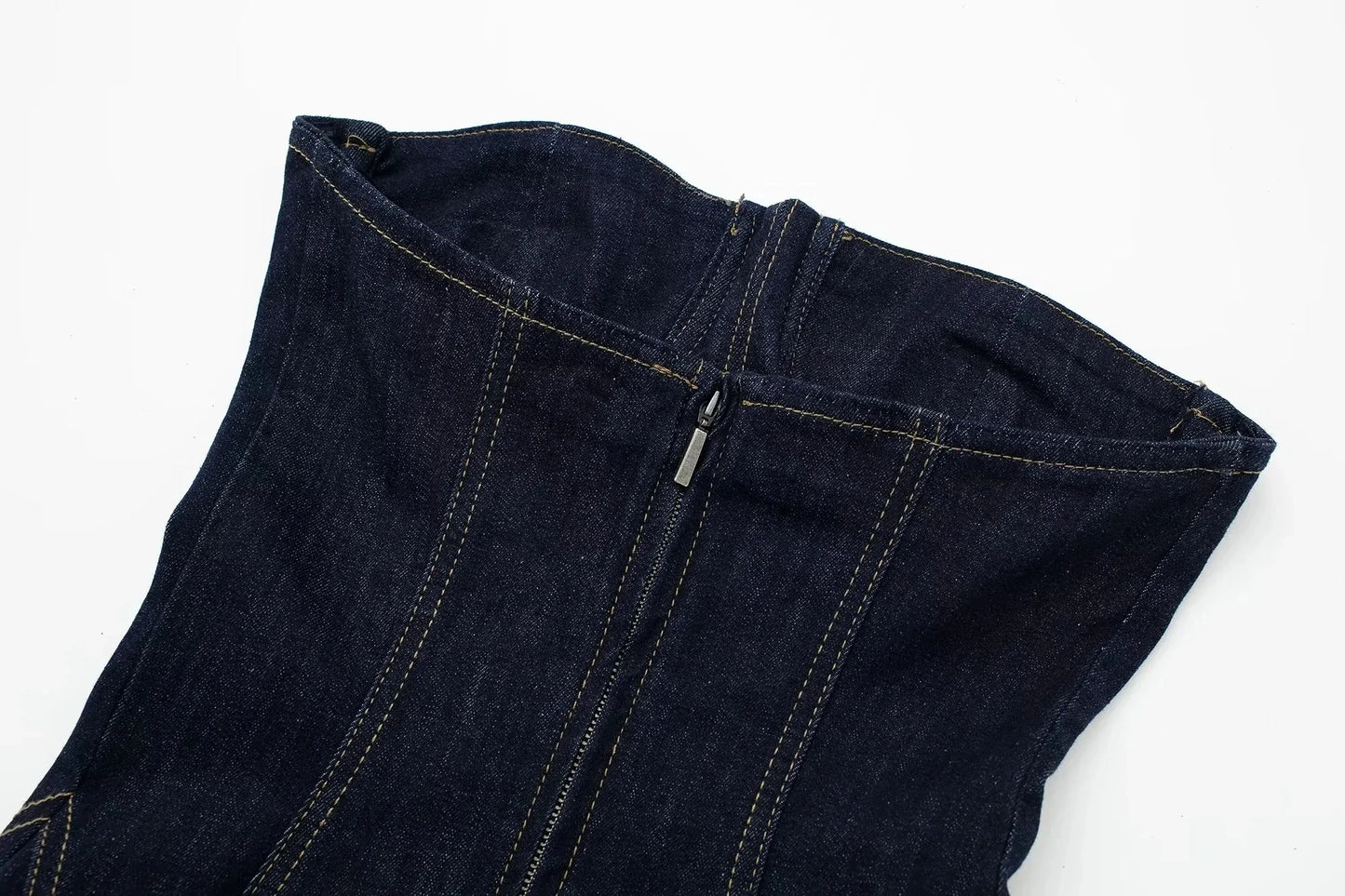 Elastic Denim Tight Backless Dress