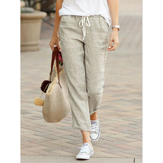 Loose Cotton Elegant Casual Pants