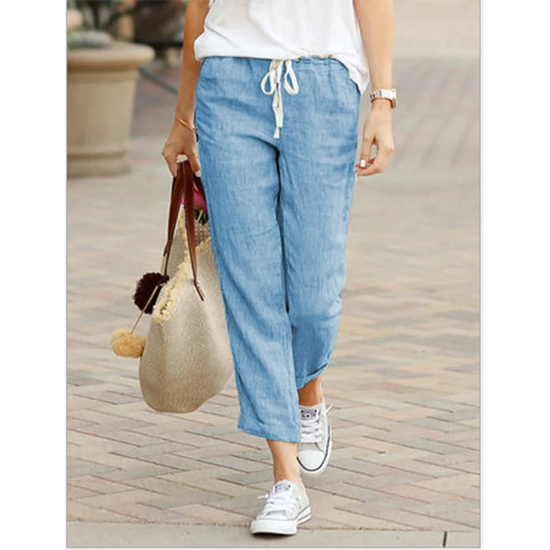 Loose Cotton Elegant Casual Pants