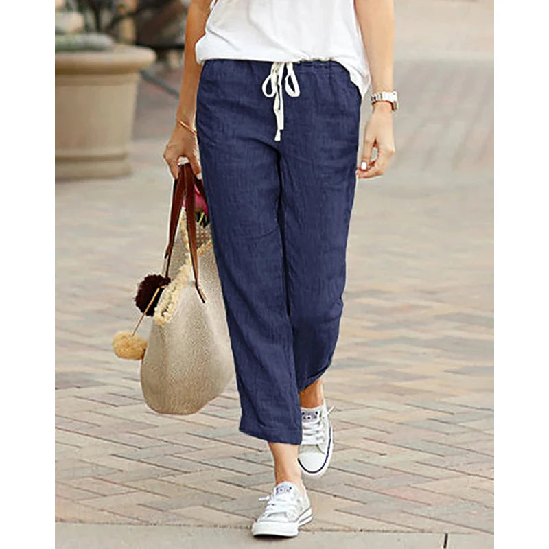 Loose Cotton Elegant Casual Pants