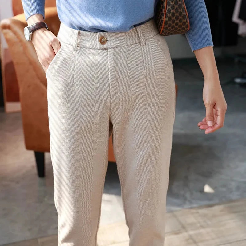 Woolen High Waisted Pants