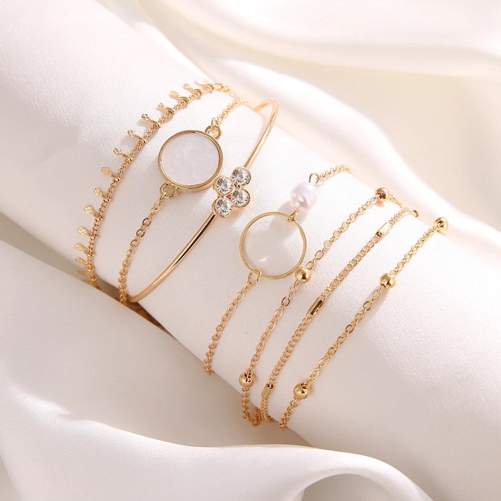 3Pcs/Set Punk Geometric Chain Bracelet
