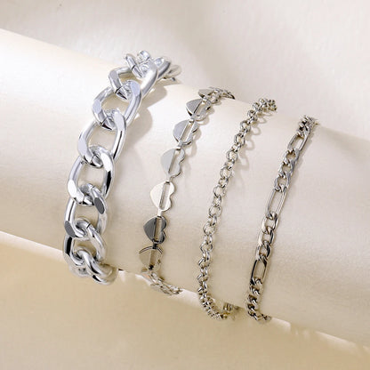 3Pcs/Set Punk Geometric Chain Bracelet