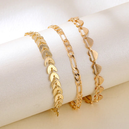 3Pcs/Set Punk Geometric Chain Bracelet