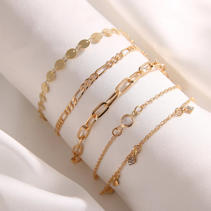 3Pcs/Set Punk Geometric Chain Bracelet