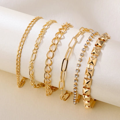 3Pcs/Set Punk Geometric Chain Bracelet