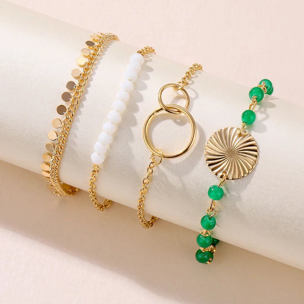 3Pcs/Set Punk Geometric Chain Bracelet