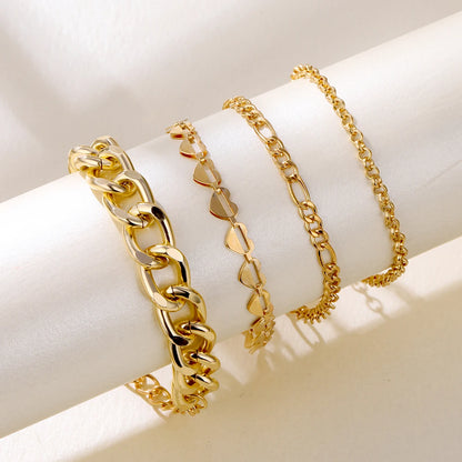 3Pcs/Set Punk Geometric Chain Bracelet