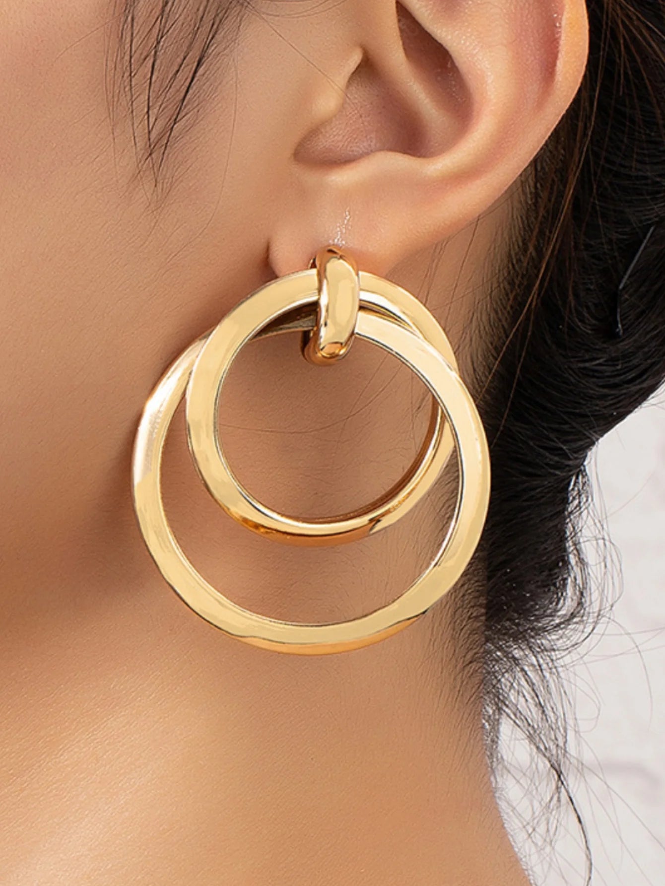 2 Pieces Trendy Geometric Circle Earrings