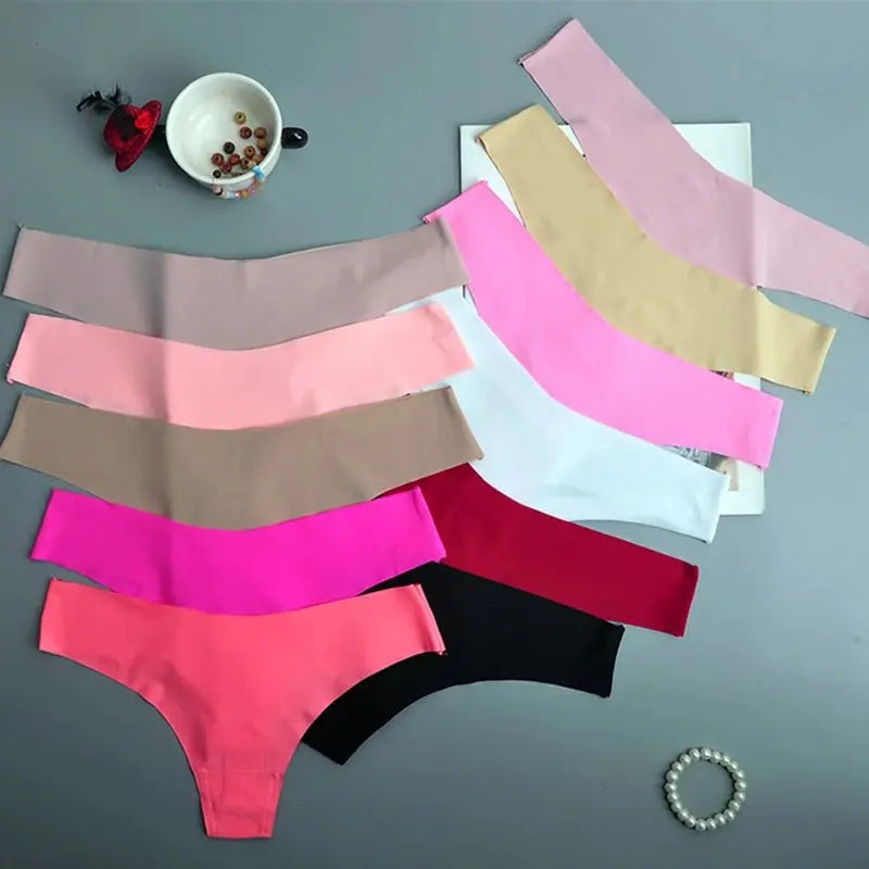 3PCS Seamless Silk Panties Low Waist