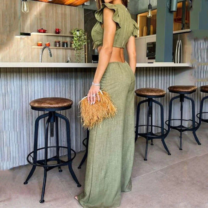 Elegant Casual Backless Jumpsuit