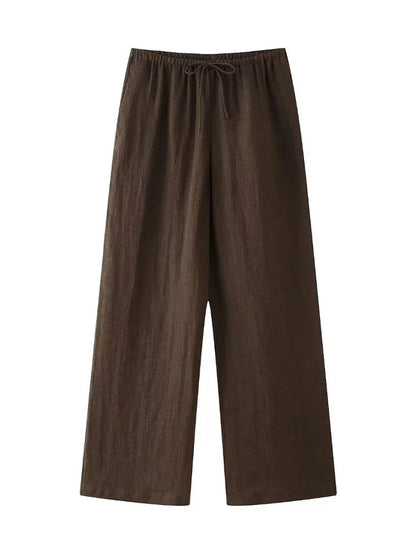 Vintage Elastic Waist Trousers Set