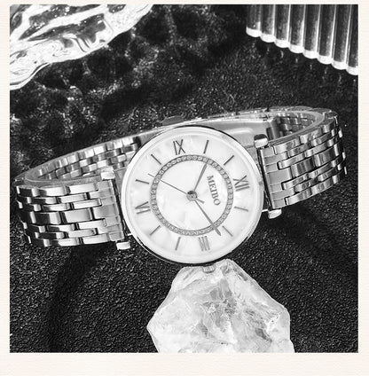 Luxury Crystal Women Bracelet Steel Wristwatch