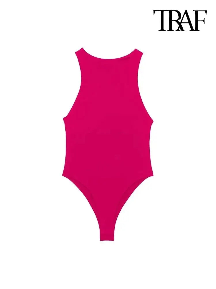 Halter Neck Skinny Bodysuit