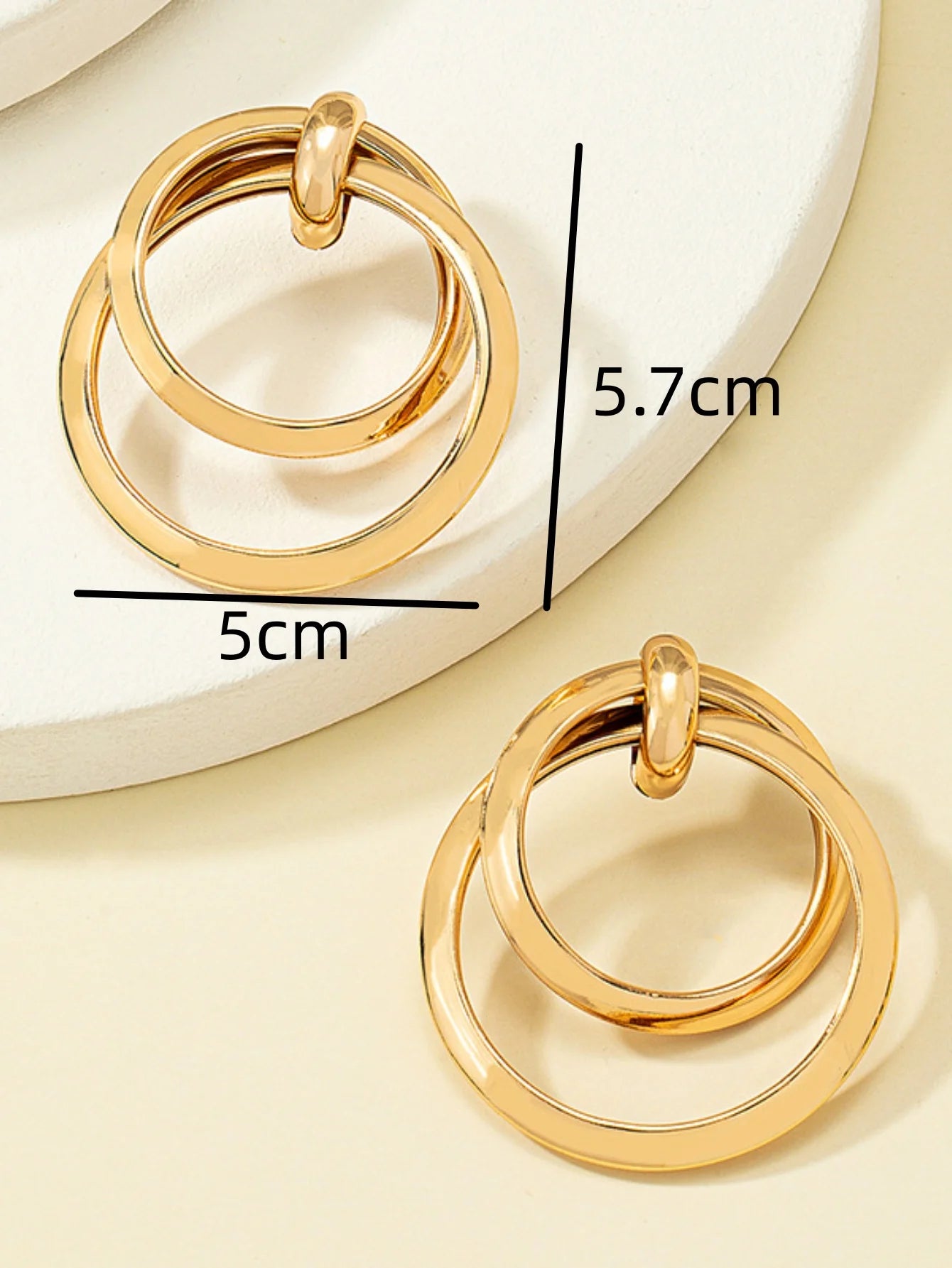 2 Pieces Trendy Geometric Circle Earrings