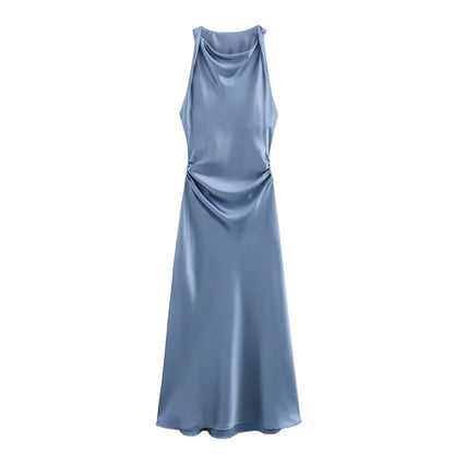 Satin Slip Midi Dress