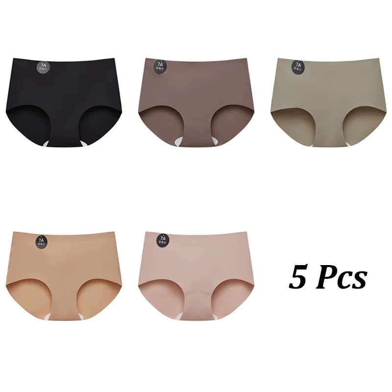 5PCS Seamless Mulberry Silk Underwear