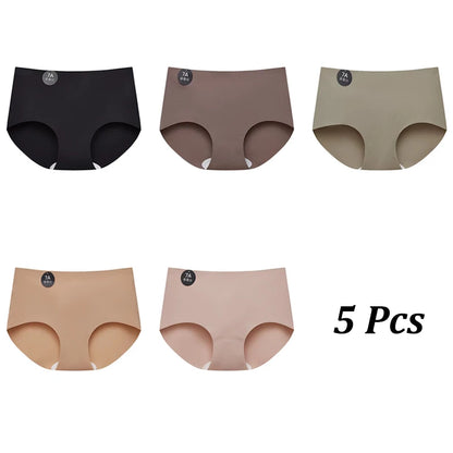 5PCS Seamless Mulberry Silk Underwear