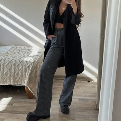 High Waist Baggy Suit Pants