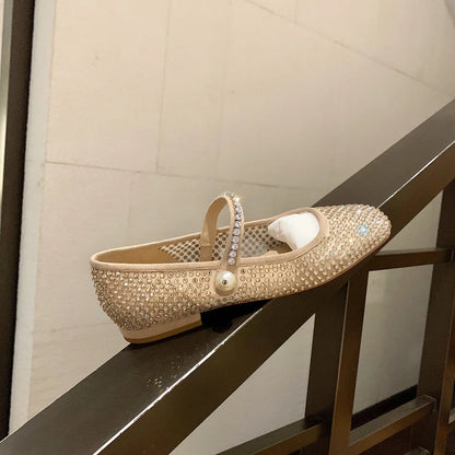 Full Diamond Air Mesh Ballerina Shoes