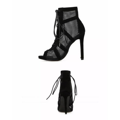 Pumps Lace-up Peep Toe Sandals Casual Mesh
