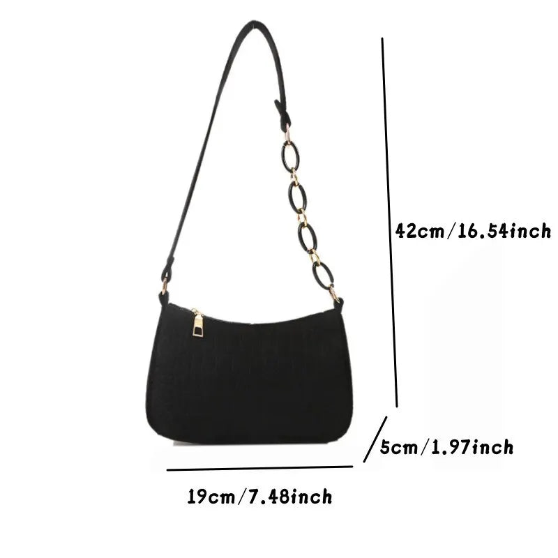 Luxury Tote Handbag Under Crescent Small Square Bag