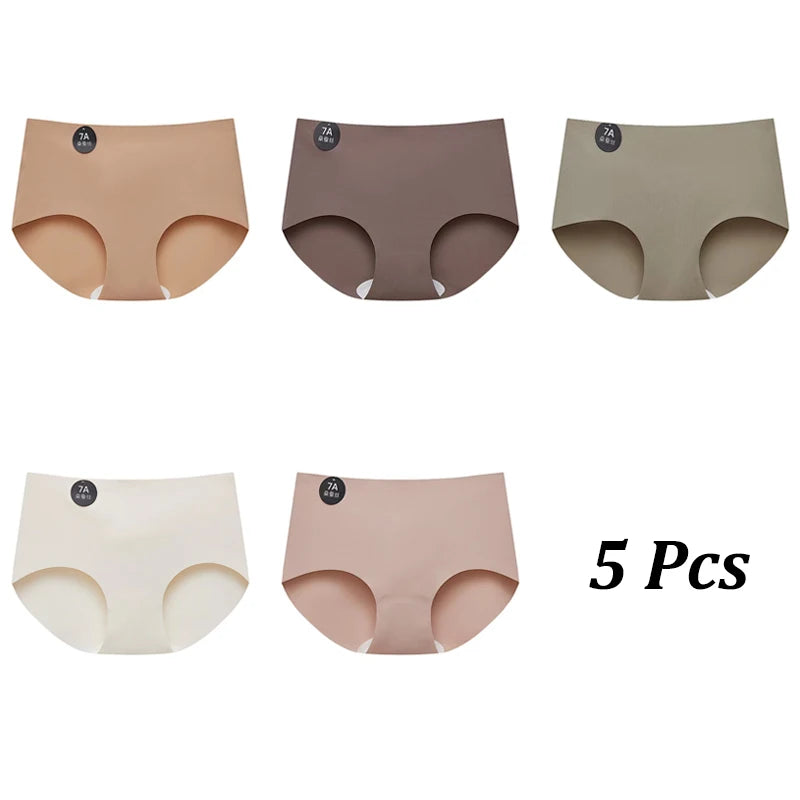 5PCS Seamless Mulberry Silk Underwear