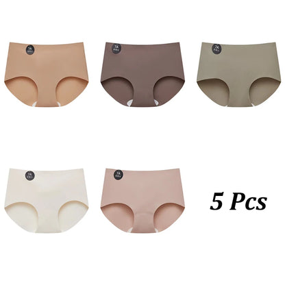 5PCS Seamless Mulberry Silk Underwear