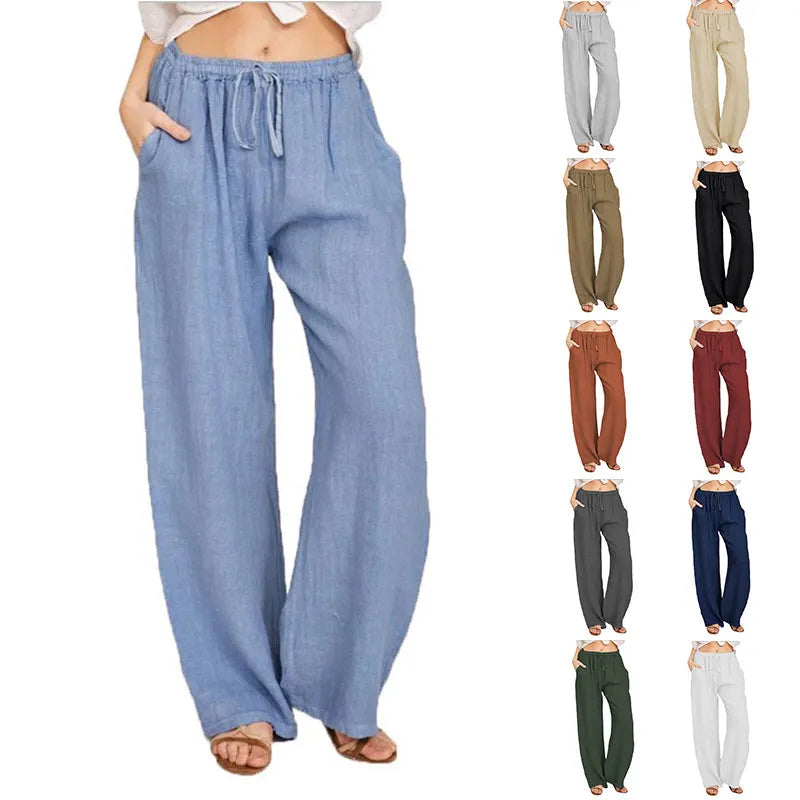 Large Loose Cotton Hemp Casual Pants