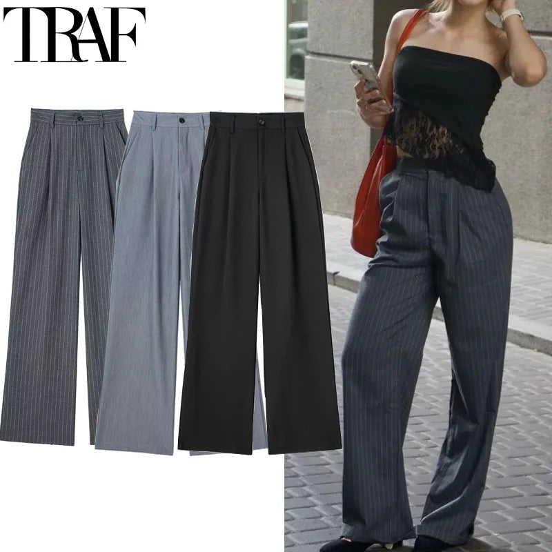 High Waist Baggy Suit Pants